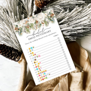 Winter Evergreen Bridal Emoji Pictionary Game