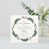 Winter Evergreen Buffalo Karierte Einladung (Stehend Vorderseite)