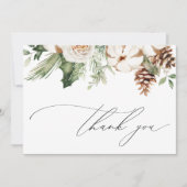 Winter Evergreen Danke Note Card (Vorderseite)
