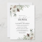 Winter Evergreen Elegant Bridal Dusche Einladung (Vorderseite)