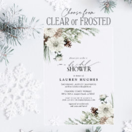 Winter Evergreen Elegantes Brautparty Acryleinladungen