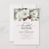 Winter Evergreen Elegantes Brautparty Einladung (Vorderseite)