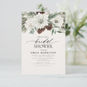 Winter Evergreen Elegantes Brautparty Einladung (Stehend Vorderseite)