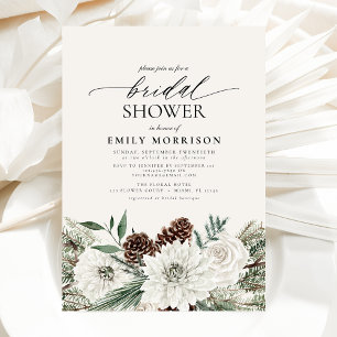 Winter Evergreen Elegantes Brautparty Einladung