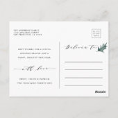 Winter Evergreen Foliage Foto Black Holiday Postkarte (Rückseite)