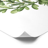 Winter Evergreen Frame Baby Dusche Begrüßungszeich Poster (Ecke)