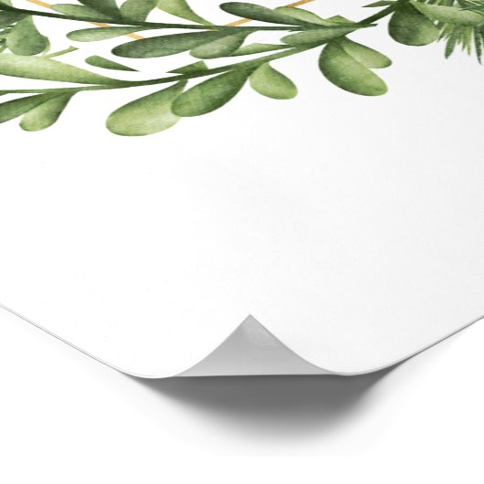 Winter Evergreen Frame Baby Dusche Begrüßungszeich Poster (Ecke)