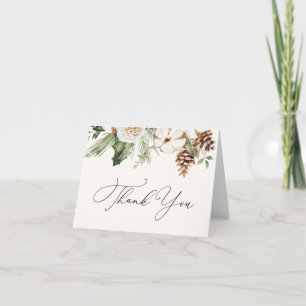 Winter Evergreen Greenery Danke Note Card