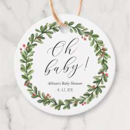 Winter Evergreen Oh Baby Dusche Geschenkanhänger