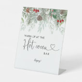 Winter Evergreen Pine Baby Dusche Hot Cocoa Sockelschild (Vorderseite)