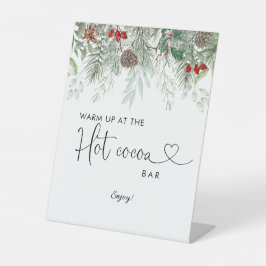 Winter Evergreen Pine Baby Dusche Hot Cocoa Sockelschild