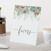 Winter Evergreen Pine Baby Shower Favoriten Sockelschild (In SItu)