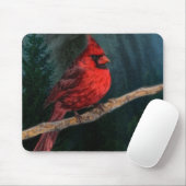 Winter Evergreen Primitive Christmas Red Kardinal Mousepad (Mit Mouse)