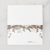 Winter Evergreen Snowflakes Name Platzkarten (Außenseite Aufgefaltet)