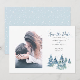 Winter Evergreen Tree Watercolor Hochzeitssemble F Save The Date