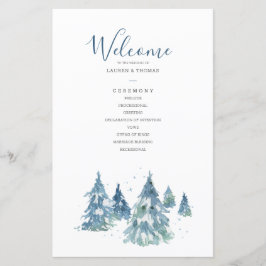 Winter Evergreen Tree Watercolor Wedding