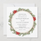 Winter Evergreen und Holly Wedding Einladung (Vorderseite)