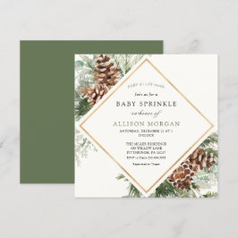 Winter Evergreen und Pine Baby Sprinkle Einladung