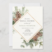 Winter Evergreen und Pine Bridal Dusche Einladung (Vorderseite)