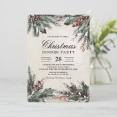 Winter Evergreen Urlaub Einladung (Stehend Vorderseite)