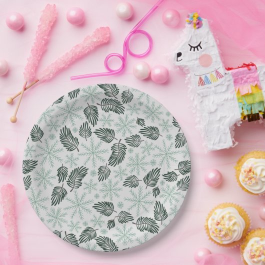 Winter Evergreen Urlaub Pappteller (Party)