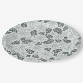 Winter Evergreen Urlaub Pappteller (Schrägansicht)