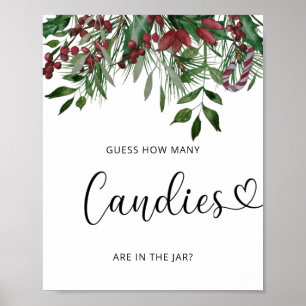 Winter Evergreen Verrät wie viele Bonbons Poster