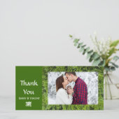 Winter Evergreen Vielen Dank Dankeskarte (Stehend Vorderseite)