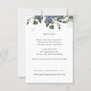 Winter Evergreen Wedding Details Card Einladung