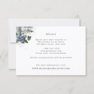 Winter Evergreen Wedding Details Card Einladung