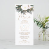 Winter Evergreen Wedding Menu Card Menükarte (Stehend Vorderseite)