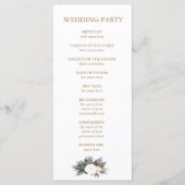 Winter Evergreen Wedding Zeremonie Programm (Rückseite)