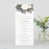 Winter Evergreen Wedding Zeremonie Programm (Stehend Vorderseite)