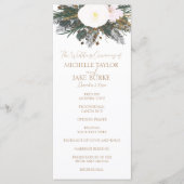 Winter Evergreen Wedding Zeremonie Programm (Vorderseite)