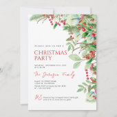 Winter Evergreen Weihnachten Party Einladung (Vorderseite)