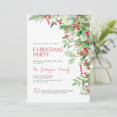 Winter Evergreen Weihnachten Party Einladung (Stehend Vorderseite)