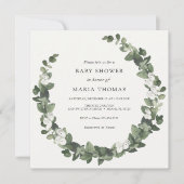 Winter Evergreen White Baby Shower Einladung (Vorderseite)