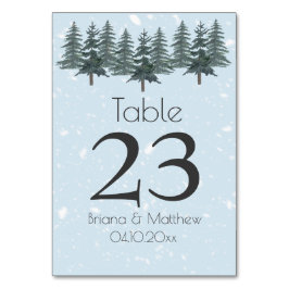 Winter Evergreen Winter Pine Trees Tischnummer