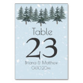 Winter Evergreen Winter Pine Trees Tischnummer (Rückseite)