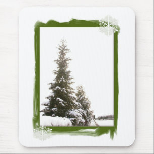 Winter Evergreens-DIY Mousepad