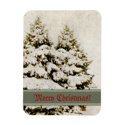 Winter Evergreens Vintag Magnet (Vertikal)