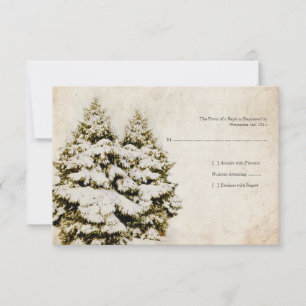 Winter Evergreens Vintage Hochzeit Einladungen