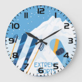 Winter Extreme Sports Große Wanduhr (Vorderseite)