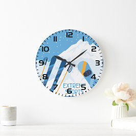 Winter Extreme Sports Große Wanduhr