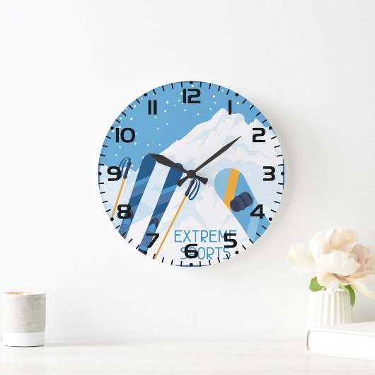 Winter Extreme Sports Große Wanduhr