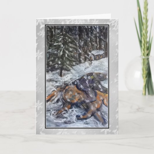 Winter-Fahrkunst-Karte Feiertagskarte (Vorderseite)