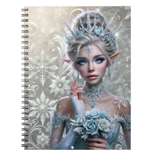 Winter Fairy Bride Icy Enchanted Fantasy Portrait Notizblock (Vorderseite)