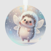 Winter Fairy Hedgehogs – Cute Snowflake Ornament (Rückseite)