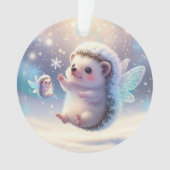 Winter Fairy Hedgehogs – Cute Snowflake Ornament (Vorderseite)