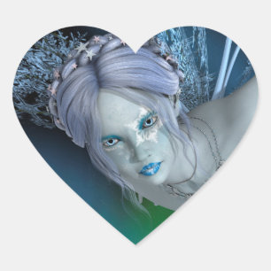 Winter Fairy Herz-Aufkleber